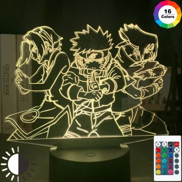 luminaria 3d noite luz naruto equipe 7 uzumaki naruto sasuke sakura figura Luminária 3d noite luz naruto equipe 7 uzumaki naruto sasuke sakura figura decoração de casa led noite lâmpada anime presente para crianças meninos da criança