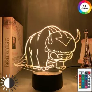 luminaria acrilico 3d lampada nightlight avatar the last airbender para as Luminária Acrílico 3d Lâmpada Nightlight Avatar The Last Airbender para As Crianças Decoração Do Quarto Da Criança A Lenda de Aang Figura Mesa Appa luz da noite