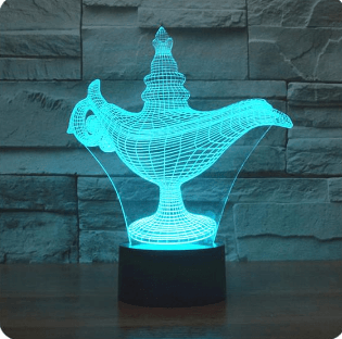 luminaria aladdin lampada magica 26cm Luminária Fortnite Nome Logo 26cm