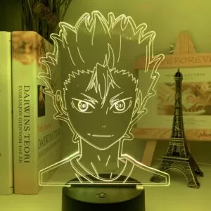 luminaria anime 3d lampada anime haikyuu nishinoya yuu figura para criancas Luminária Anime My Hero Academia Kimetsu No Yaiba shoto todoroki rosto design led night light lâmpada para crianças criança meninos quarto decoração lâmpada de mesa acrílico presente