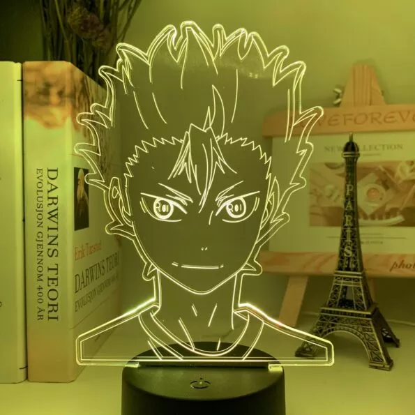 luminaria anime 3d lampada anime haikyuu nishinoya yuu figura para criancas Luminária Anime 3d lâmpada anime haikyuu nishinoya yuu figura para crianças criança decoração do quarto nightlight rgb colorido mesa led luz da noite manga presente