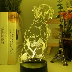 luminaria anime attack on titan 3d lampada annie leonhart luz para decoracao do Luminária World of warcraft Luz da noite 3d jogo horda bandeira cor mudando nightlight para crianças criança cama quarto decoração sensor de toque lâmpada led wow presente