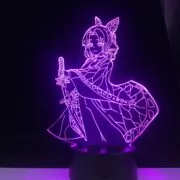 Luminária Anime Attack On Titan Shinobu kocho 3d led anime lâmpada demon slayer kimetsu não yaiba 16 cores mudança de controle remoto led night light decoração casa presente
