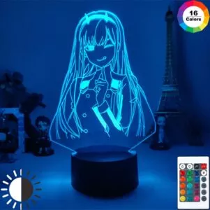 luminaria anime darling in the franxx zero dois 3d lampada figura nightlight Luminária One Piece 3d luz da noite macaco d luffy figura usb alimentado por bateria nightlight para crianças criança quarto decoração led night light uma peça presente