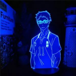 luminaria anime haikyuu kei tsukishima 3d lampada led night light para criancas Óculos Anime toilet-bound hanako kun tsuchigomori cosplay óculos de meia armação óculos de metal não-lente molduras