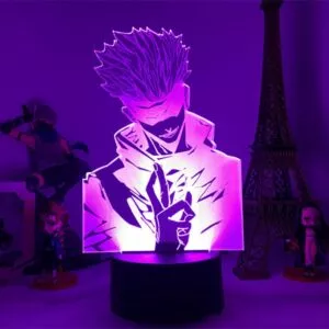 luminaria anime jujutsu kaisen figura modelo gojo satoru acrilico figuras de acao Luminária World of warcraft Luz da noite 3d jogo horda bandeira cor mudando nightlight para crianças criança cama quarto decoração sensor de toque lâmpada led wow presente