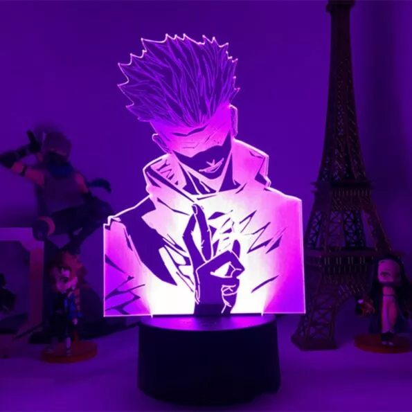 luminaria-anime-jujutsu-kaisen-figura-modelo-gojo-satoru-acrilico-figuras-de-acao