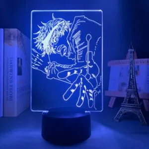 luminaria anime jujutsu kaisen satoru gojo led night light lampada para decoracao Luminária 3d lâmpada anime angel of slaughter zack luz para decoração do quarto criança crianças presente de aniversário manga zack lâmpada anjo da matança