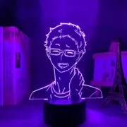 Luminária Anime luz da noite haikyuu kei tsukishima para decoração do quarto nightlight crianças criança presente de aniversário manga lâmpada 3d haikyu tsukishima