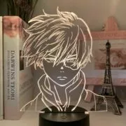 Luminária Anime My Hero Academia Kimetsu No Yaiba shoto todoroki rosto design led night light lâmpada para crianças criança meninos quarto decoração lâmpada de mesa acrílico presente