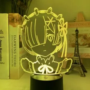 luminaria anime rem re zero starting life in another world figura luz da noite led 1 Luminária Luz da noite 3d anime lâmpada toge inuaki luz jujutsu kaisen conduziu a luz da noite para o presente de aniversário