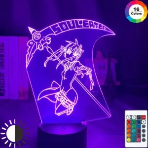 luminaria anime soul eater maka albarn figura criancas led night light para Luminária World of warcraft Luz da noite 3d jogo horda bandeira cor mudando nightlight para crianças criança cama quarto decoração sensor de toque lâmpada led wow presente