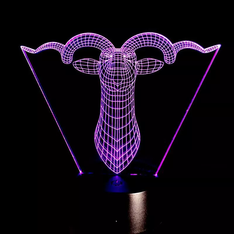 luminaria antilope cervo 26cm Luminária Gato #2 Troca Cores LED Conduzida Silicone