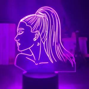 luminaria ariana grande pop luz noturna 3d singer ariana presente grande para Pantufa menina de luxo chinelos de pele macia senhoras interior quente peludo pele flip flops mulheres incrível pele de pelúcia slides atacado quente