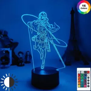 luminaria attack on titan levi ackerman 3d led nightlights anime lampada ataque Luminária Attack on Titan Shingeki no Kyojin de mesa de acrílico anime ataque em titã para casa decoração do quarto luz legal criança presente capitão levi ackerman figura noite luz