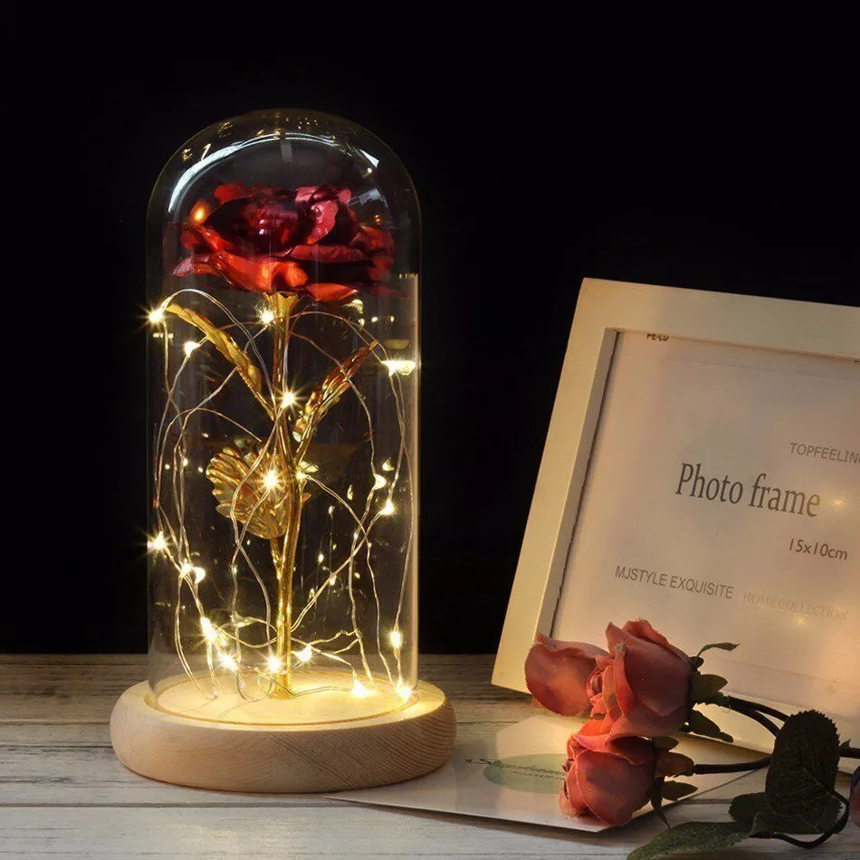 Luminária Bela e a Fera Rosa Vermelho