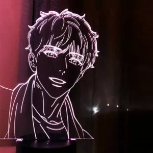 luminaria bj alex lampada de acrilico 3d bl anime aj alex sensor de toque luz Luminária Attack on Titan eren jaeger 3d led anime nightlights lâmpada ataque titan eren night light candeeiro de mesa para o presente natal