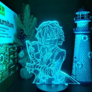 luminaria bungo stray dogs dazai livro 3d led anime lampada nightlights ilusao cor Luminária Anime Dr Stone figura mesa 3d lâmpada para crianças criança quarto decoração nightlight manga presente para ele acrílico led night light lâmpada