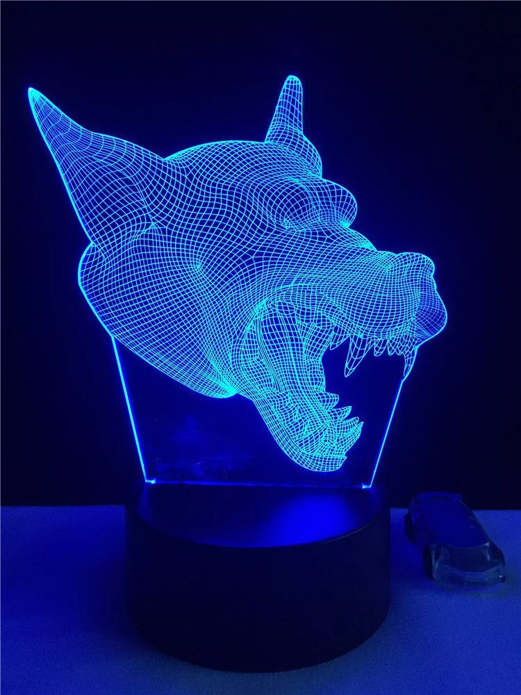 luminaria cabeca de dragao world warcraft 26cm Luminária Gato #2 Troca Cores LED Conduzida Silicone