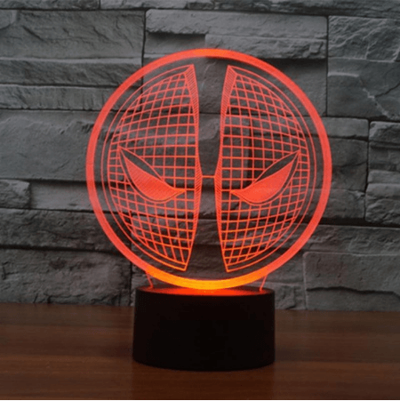 Luminária Deadpool Logo 26cm
