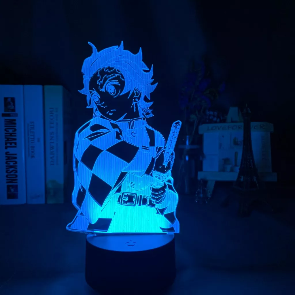 luminaria demon slayer kimetsu no yaiba tanjiro kamado figura 3d noite Luminária Anime luz da noite haikyuu yu nishinoya para decoração do quarto nightlight crianças criança presente de aniversário manga lâmpada 3d nishinoya haikyu