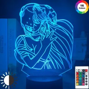 luminaria elfen lied acrilico led night light lampada anime elfen mentiu lucy nyu Luminária Attack On Titan Shingeki No Kyojin Anime 3d ataque de luz no titã pieck dedo lâmpada para o quarto decoração presente aniversário manga ataque no titã pieck dedo noite lâmpada