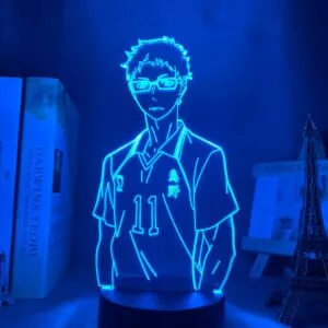 luminaria haikyuu kei tsukishima led night light lampada para decoracao do quarto Luminária Attack on Titan Shingeki no Kyojin Anime 3d ataque de luz em titã lâmpada mesa para o quarto decoração presente aniversário manga ataque em titã led night light lâmpada