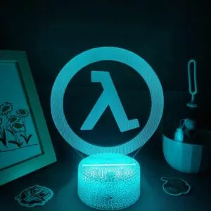 luminaria half life valve da lampada fps jogo marca logotipo 3d led rgb luzes da Brinco Attack on titan anime acrílico resina epóxi peixe gancho brincos feitos à mão dangles brincos