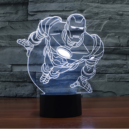 luminaria homem de ferro iron man 26cm Luminária Fortnite Nome Logo 26cm