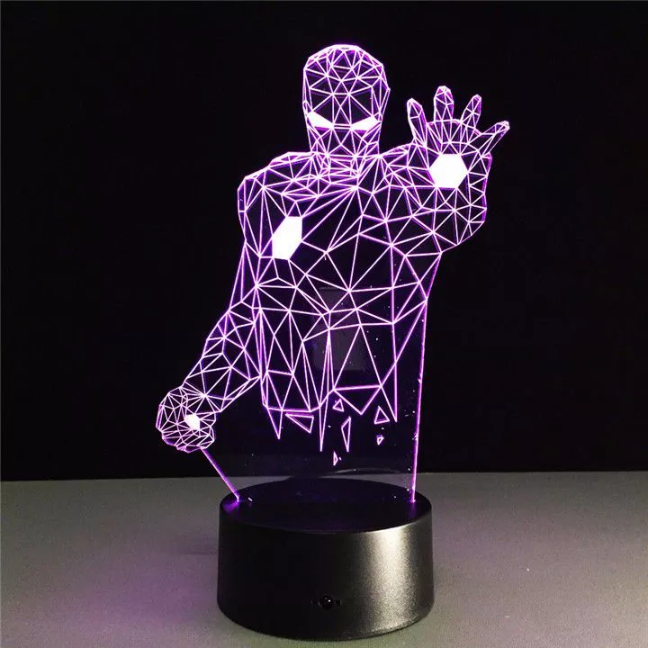 Luminária Homem De Ferro Marvel 7 Cores 26cm