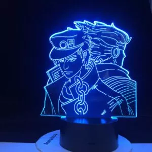 luminaria jojos bizarre adventure 3d jotaro estrela platina led anime lampada Luminária World of warcraft Luz da noite 3d jogo horda bandeira cor mudando nightlight para crianças criança cama quarto decoração sensor de toque lâmpada led wow presente