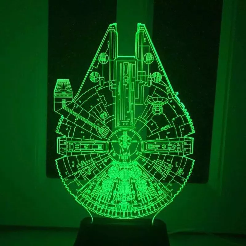 luminaria led star wars millenium falcon 26cm Luminária Cubo LED Minecraft