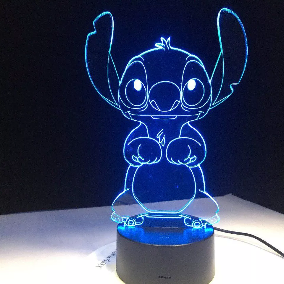 Luminária Lilo & Stitch Várias Cores 26cm