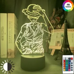 luminaria one piece anime monkey d luffy figura criancas luz noturna led mudando Luminária Anime konosuba aqua led night light aqua lâmpada para decoração do quarto presente de aniversário novel konosuba luz gadget transporte da gota