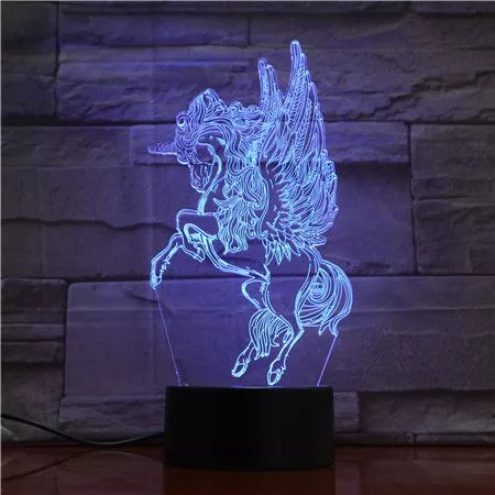 luminaria pegasos cavalo alado 26cm Luminária Gato #2 Troca Cores LED Conduzida Silicone