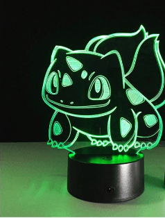 luminaria pokemon bulbasaur 26cm Luminária Cubo LED Minecraft