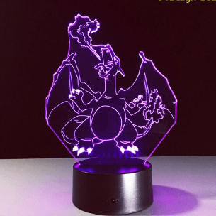 luminaria pokemon charizard 26cm Luminária Fortnite Nome Logo 26cm