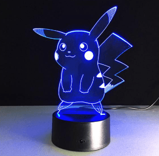 luminaria pokemon pikachu 26cm Luminária Cubo LED Minecraft