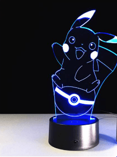 Luminária Pokémon Pikachu Pokeball 26cm