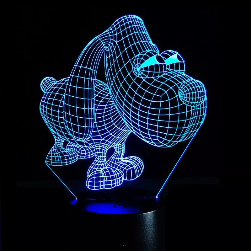 luminaria robo cao 26cm Luminária Gato #2 Troca Cores LED Conduzida Silicone