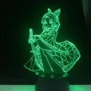 Luminária Shinobu kocho led anime lâmpada demon slayer kimetsu no yaiba cores mudança de controle remoto led night light decoração casa presente