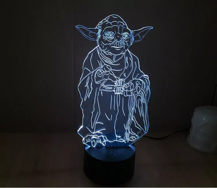 luminaria star wars yoda 26cm Luminária Fortnite Nome Logo 26cm