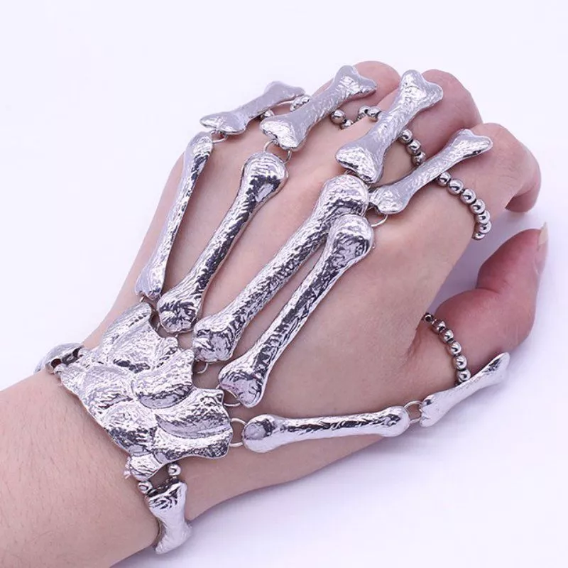 luva-halloween-props-gift-fun-nightclub-party-punk-finger-bracelet-gothic-skull