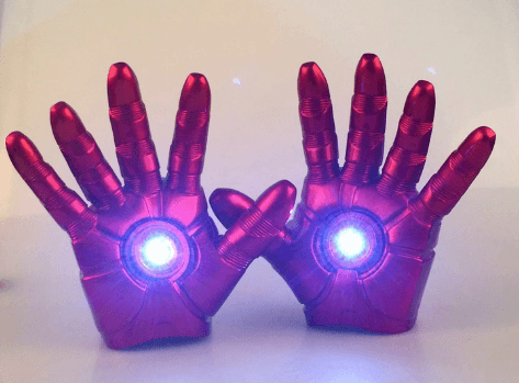 luvas com luz led avengers homem de ferro iron man Brinco luva classica brincos para meninas na moda mão pingente dos desenhos animados mickey luva preto earing jóias presente