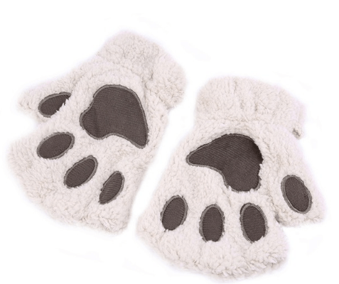 luvas pata de urso pelucia Pantufa Adulto Urso Marrom Claro Fechado