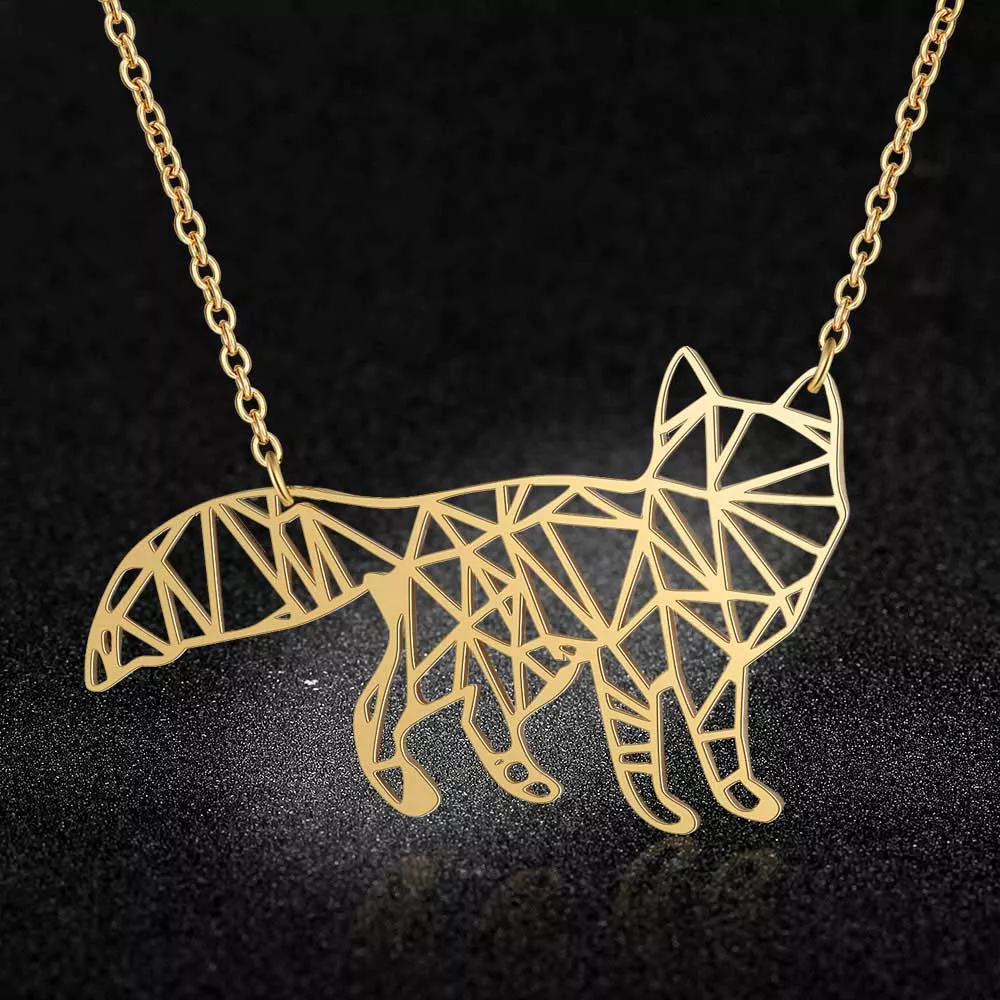 luxury hollow fox necklace lavixmia italy design 100 stainless steel Rosa flor pingente colar para womenstainless aço 3 cores boho botânico do vintage colar glamour 2019 moda presentes de festa