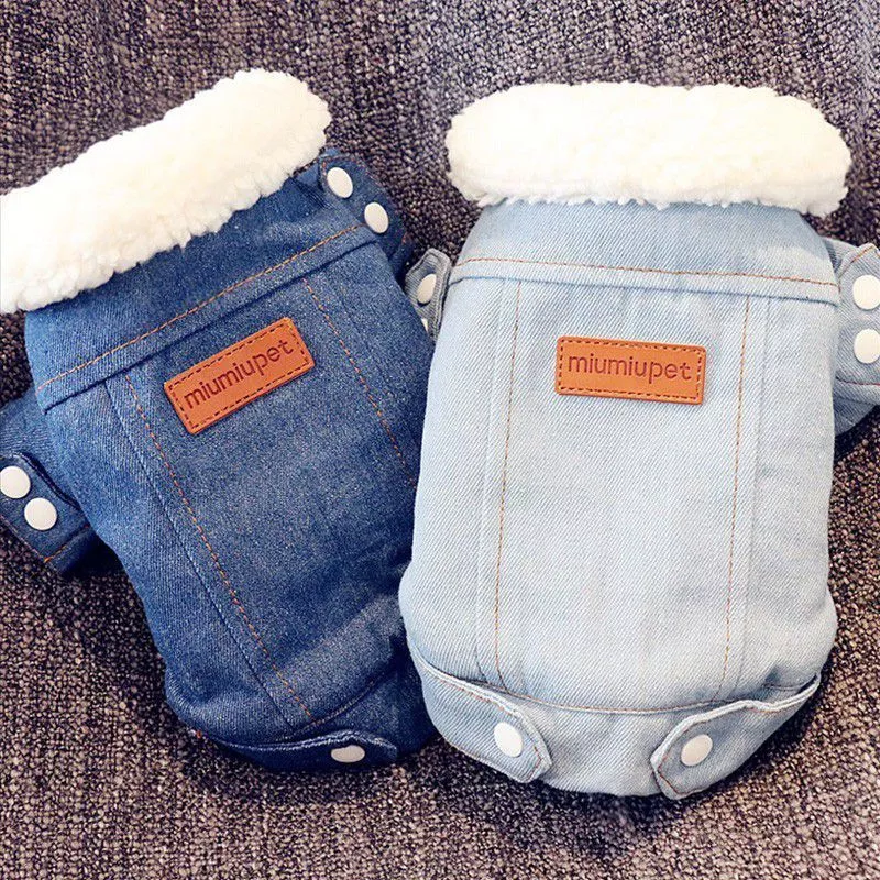 luxury winter dog jacket puppy dog clothes pet outfits dog denim coat jeans costume Chapéu de pelúcia fantasiar-se apple cocar gato fantasiar-se chapéu orvalho orelhas gato chapelaria