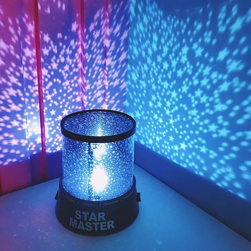 Luz conduzida da noite projetor céu estrelado estrela lua mestre crianças bebê sono romântico colorido led usb lâmpada de projeção