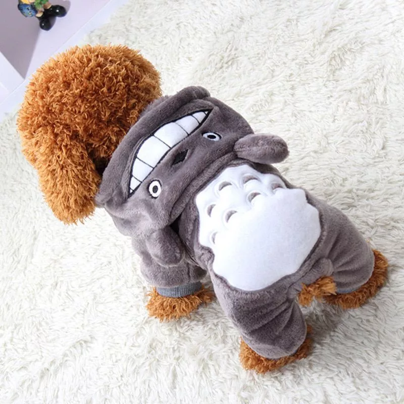 Macia e quente de Lã Animal de Estimação Do Gato Do Cão Roupas Trajes Do Cão do Filhote de Cachorro Dos Desenhos Animados Outono Inverno Roupas Roupas Para Cães Pequenos Chihuahua Yorkie