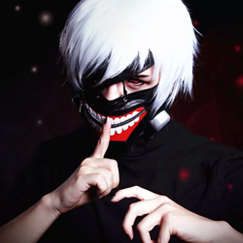 mascara anime tokyo ghoul kaneki cosplay Máscara Zumbi Esqueleto Profissional